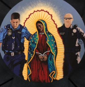Photo of Our Lady Guadalupe arrested by cops